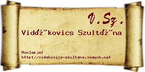 Vidákovics Szultána névjegykártya